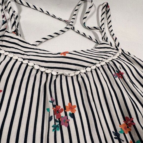 Abercrombie Kids Tank Top Striped Floral Layers Girls size 11/12 - Picture 6 of 7